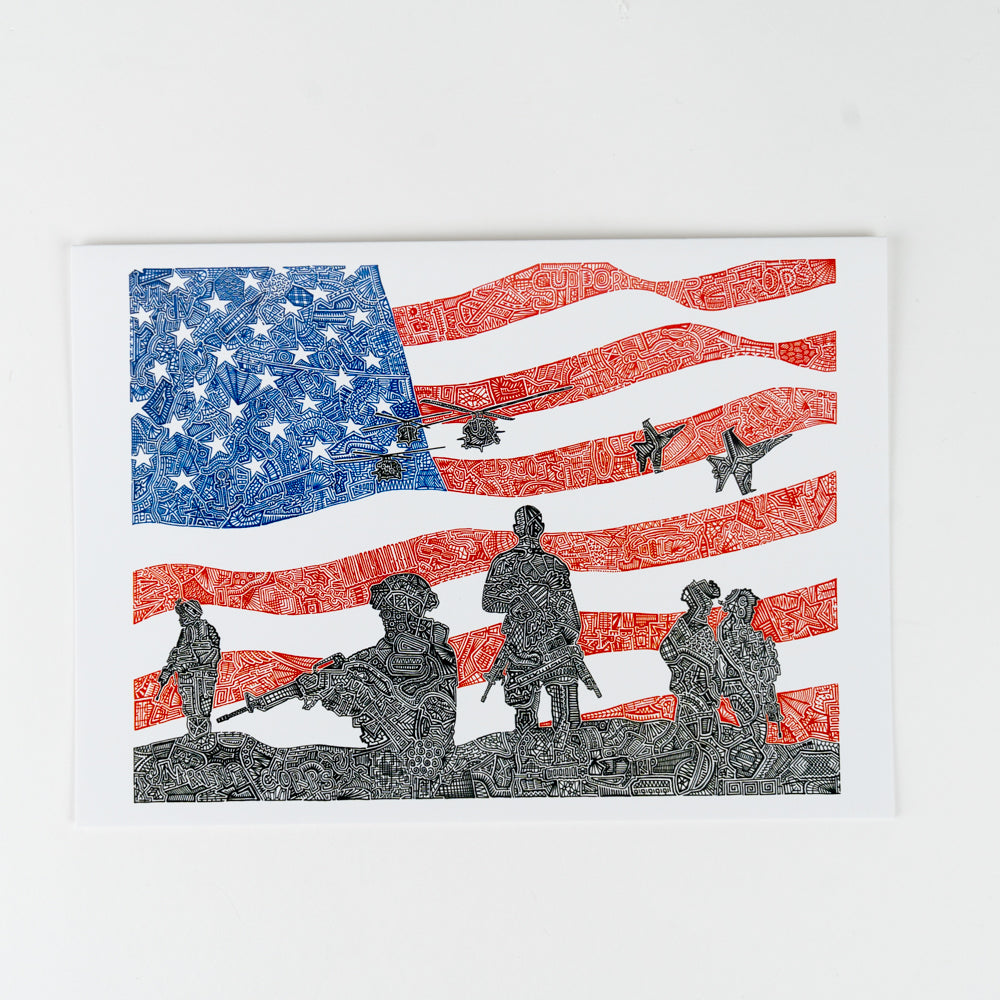 American Heroes Notecard-Hidden Images Art