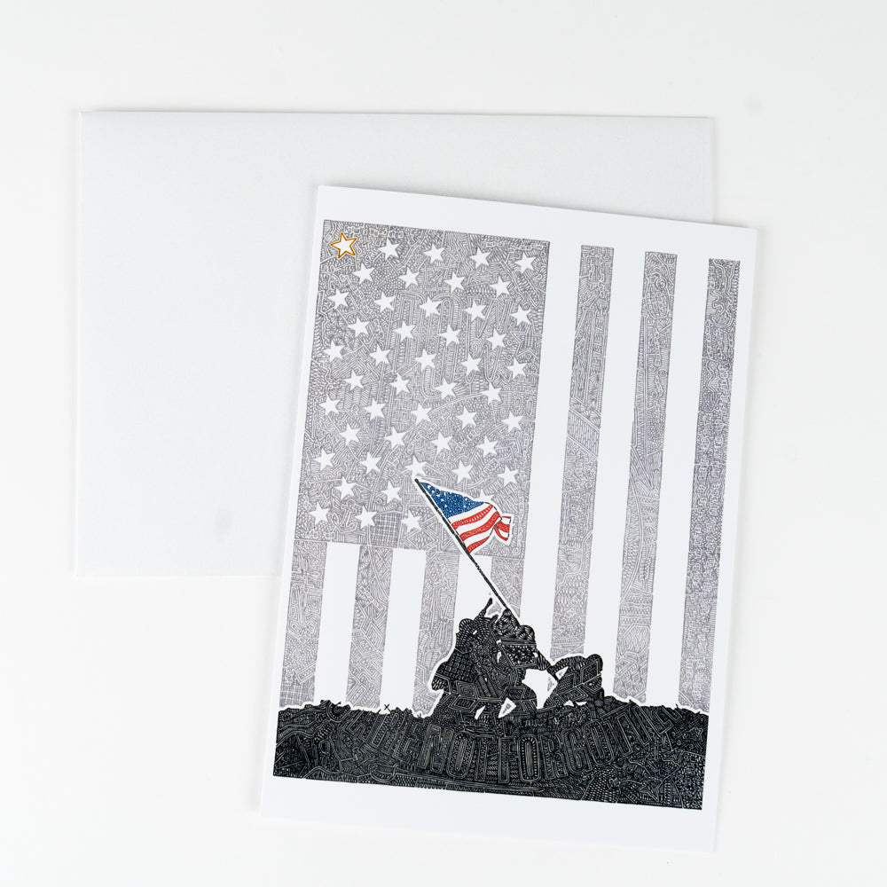 Iwo Jima Notecard-Hidden Images Art