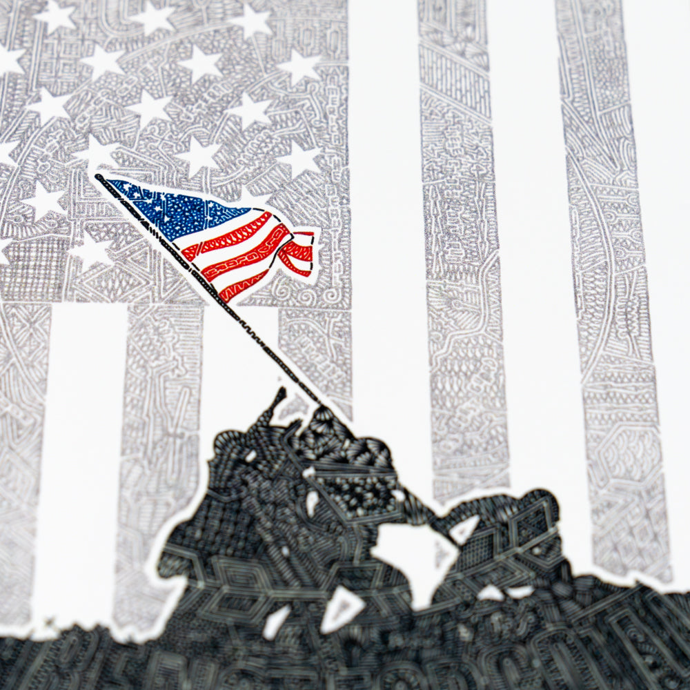 Iwo Jima Notecard-Hidden Images Art
