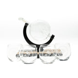 USMC Globe Decanter Set w/4 Emblem Glasses