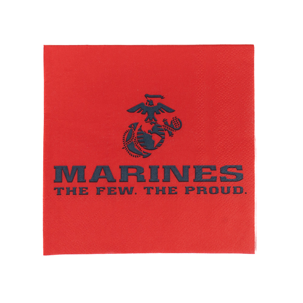 Red Marines Beverage Napkins (16pk)