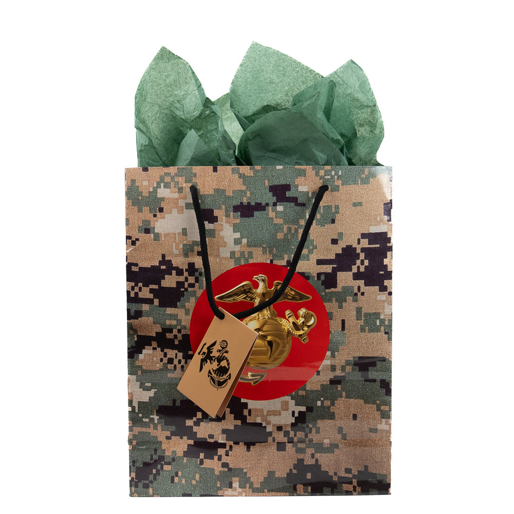USMC/EGA Camo Gift Bag w/Tissue