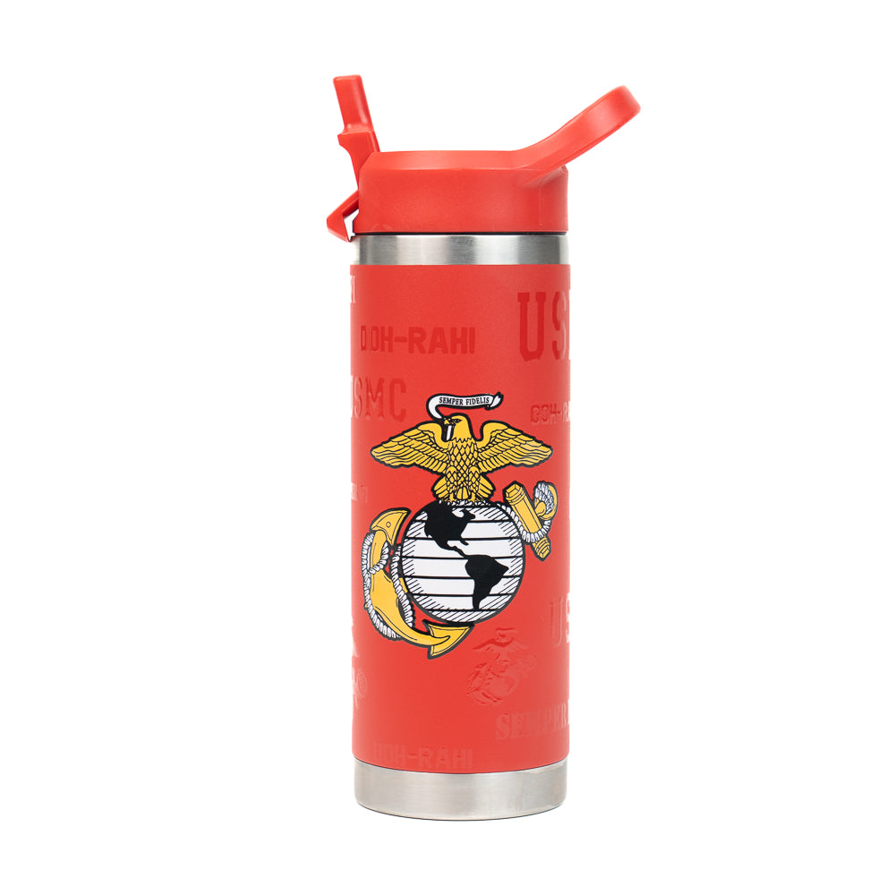 USMC Trailblazer Stainless Water Bottle-Red