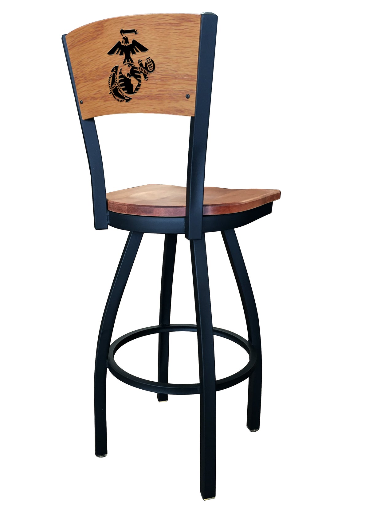 EGA Swivel Bar Stool with Wooden Seat