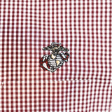 Gingham EGA Button Down-Burgundy