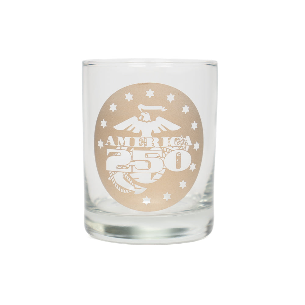 America 250 USMC Celebration Rocks Glass