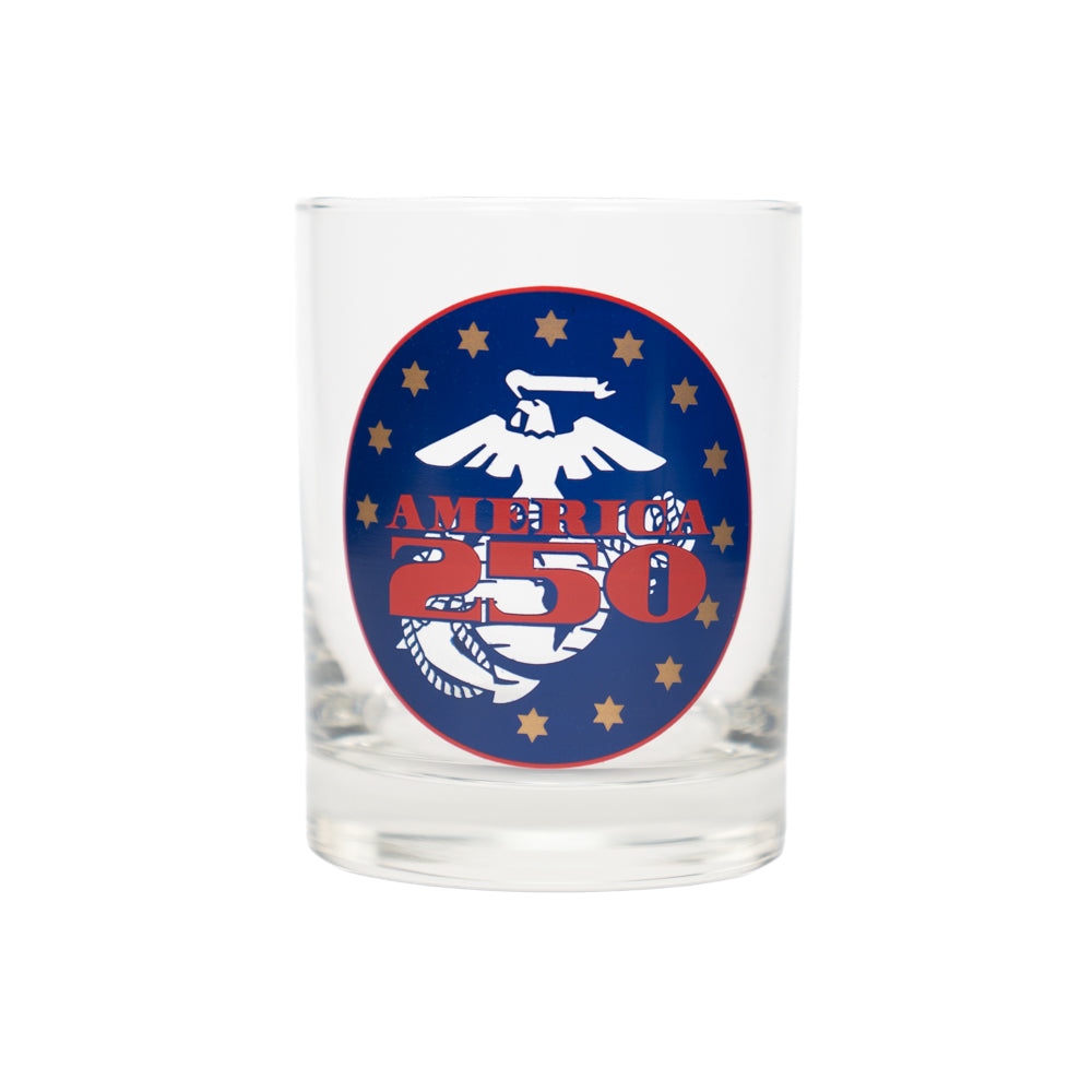 America 250 USMC Celebration Rocks Glass