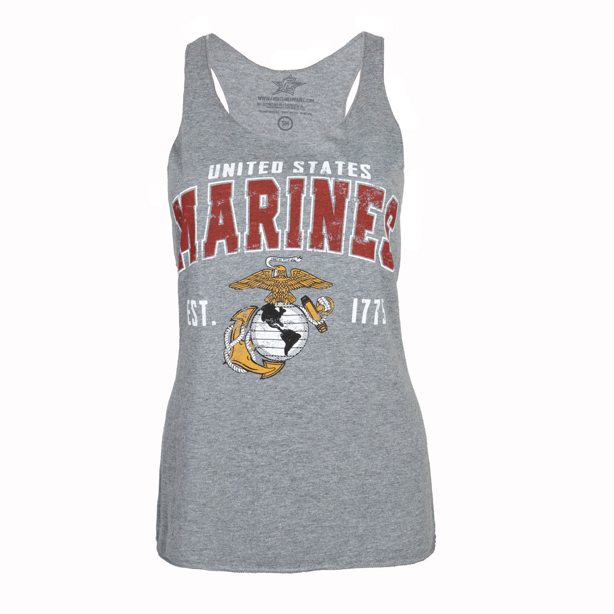 Ladies Marines Red Arch Tank Top