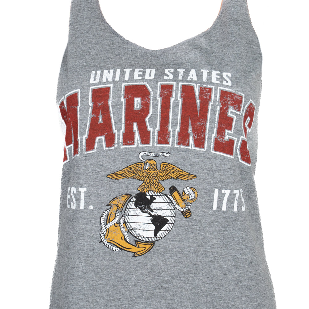 Ladies Marines Red Arch Tank Top