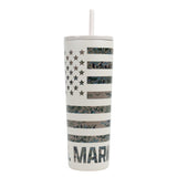 USMC Camo Stripe Straw Stainless Steel Tumbler 30oz