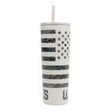 USMC Camo Stripe Straw Stainless Steel Tumbler 30oz