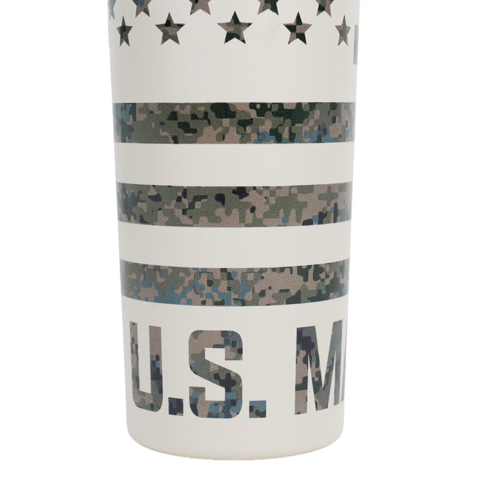 USMC Camo Stripe Straw Stainless Steel Tumbler 30oz