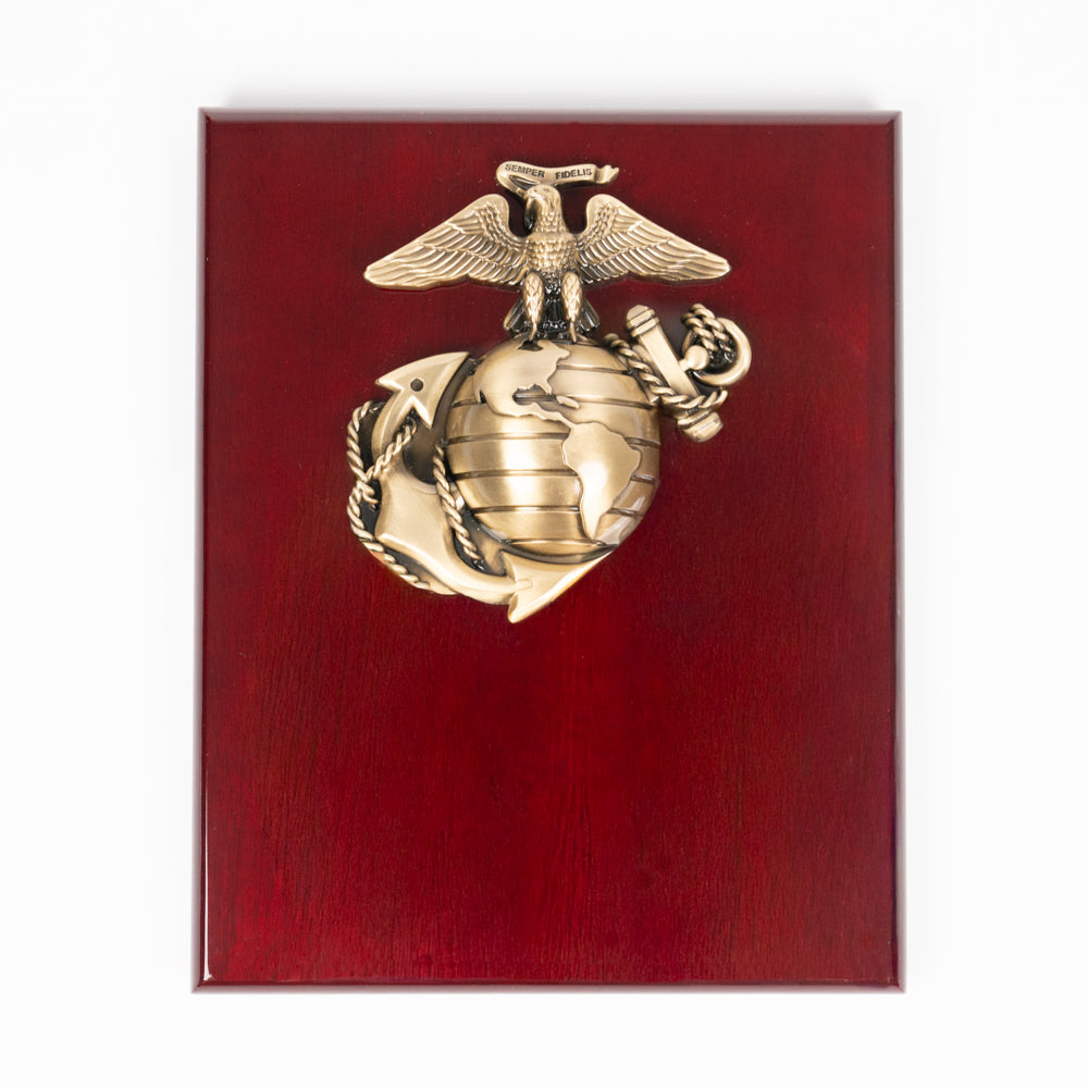8 x 10" Cherry Finished USMC Plaque with EGA