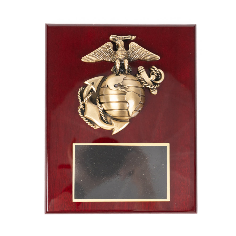 8 x 10" Cherry Finished USMC Plaque with EGA