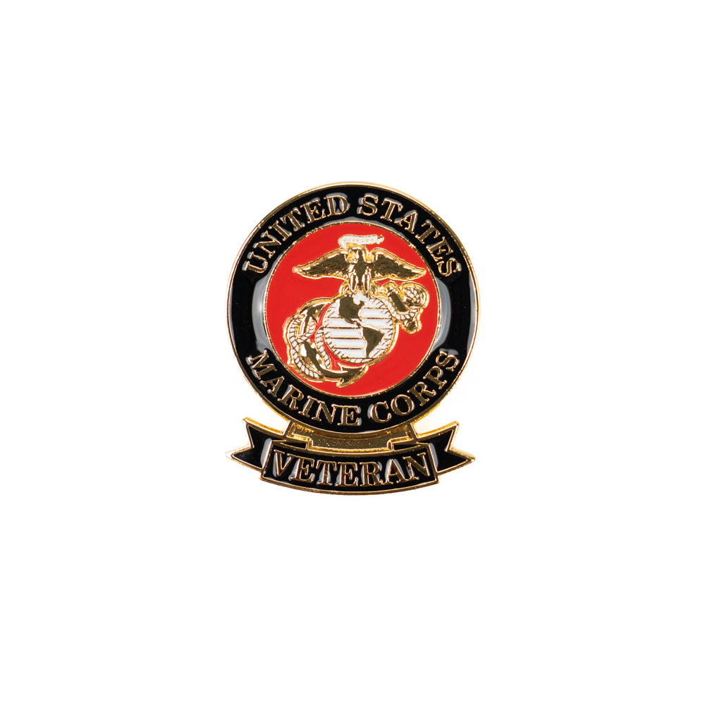 USMC Veteran Lapel Pin 1-1/8"