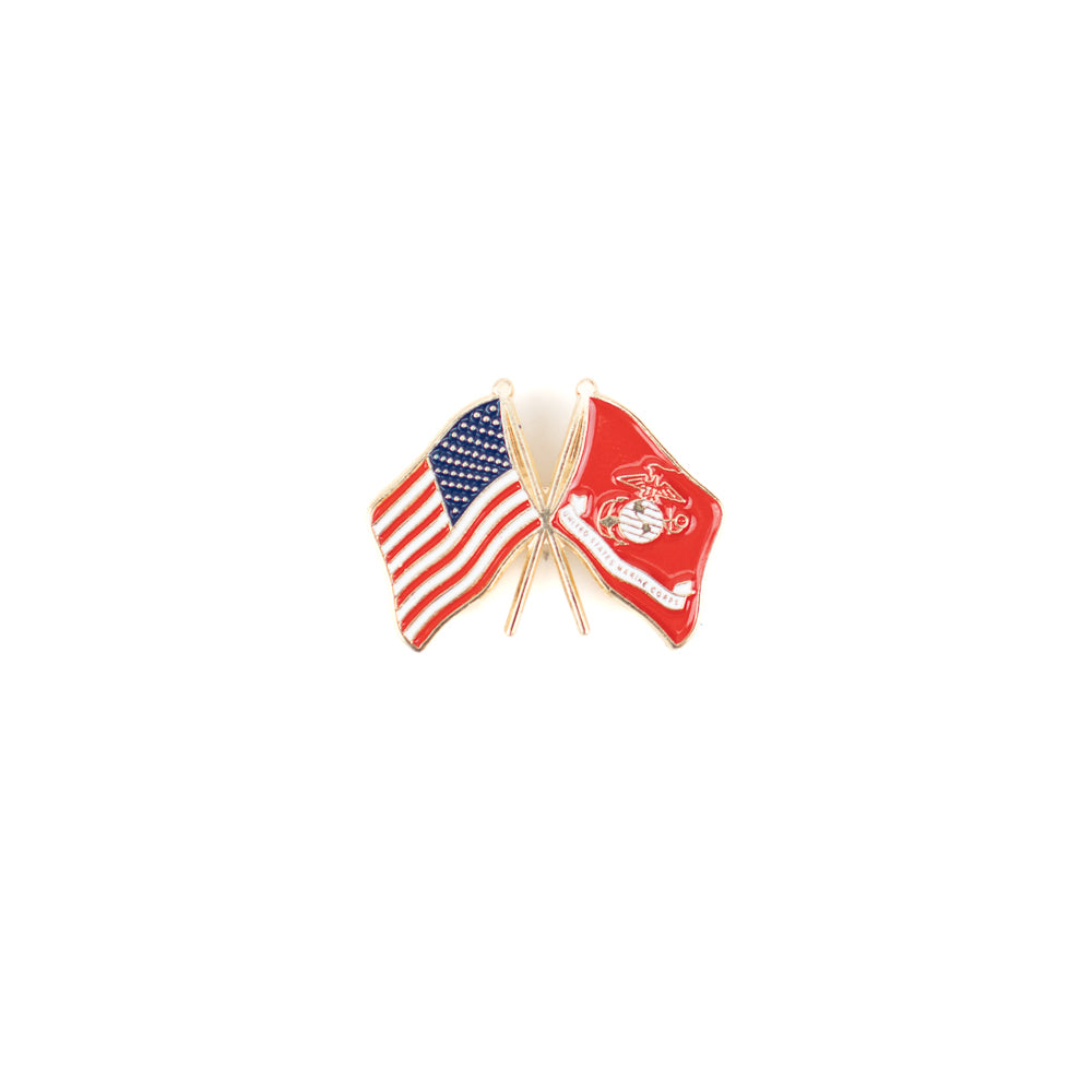 Crossed US & USMC Flags Tie Tack