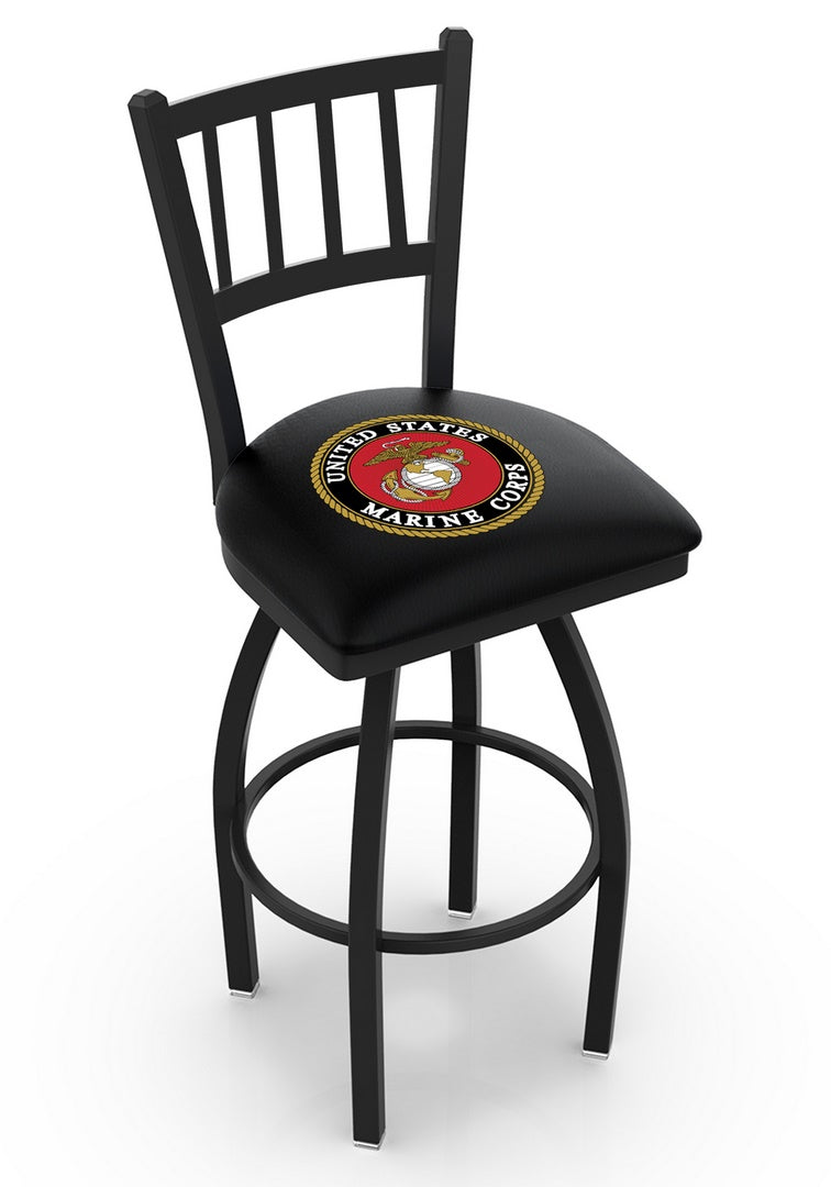 USMC Emblem Bar Stool with Back