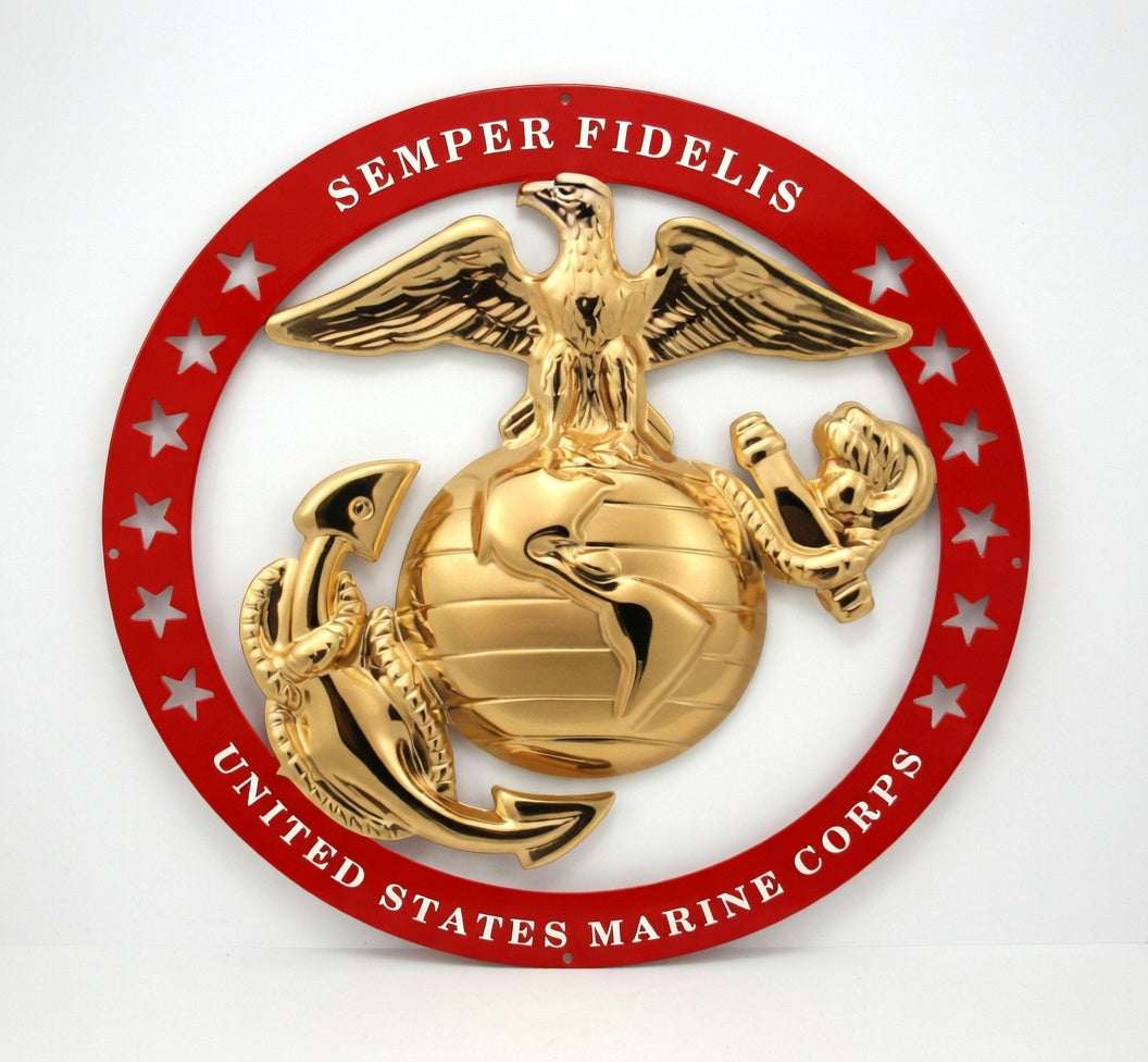 USMC Enlisted EGA Semper Fi Steel Sign 19"