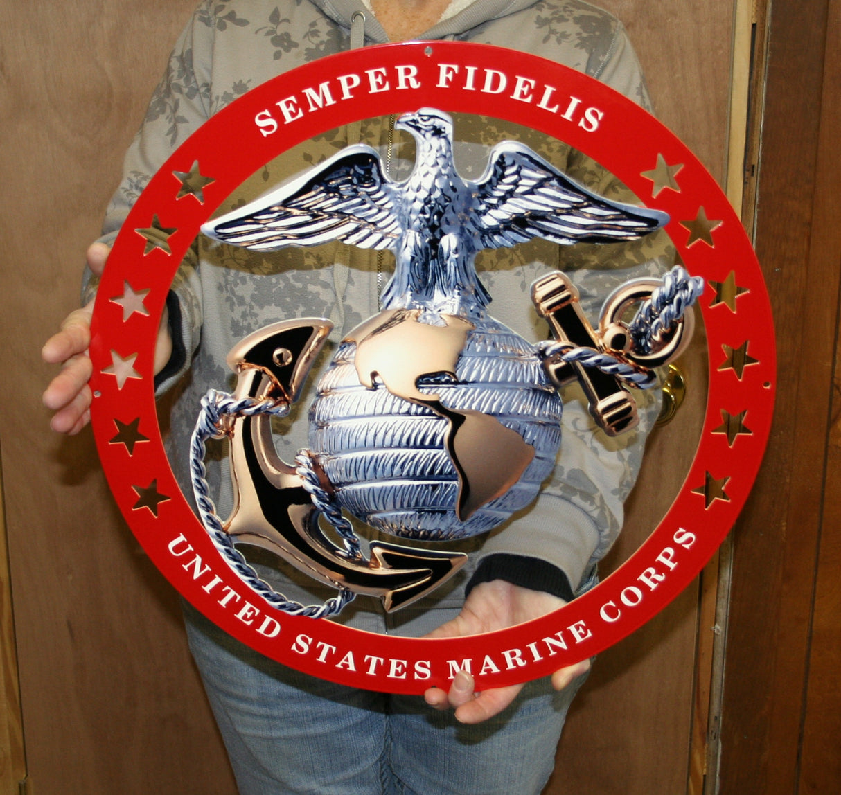 USMC Officer EGA Semper Fi Steel Sign 19"