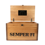 Wooden USMC Ammo Box with Hasp for Lock