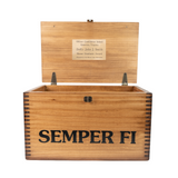Wooden USMC Ammo Box with Hasp for Lock