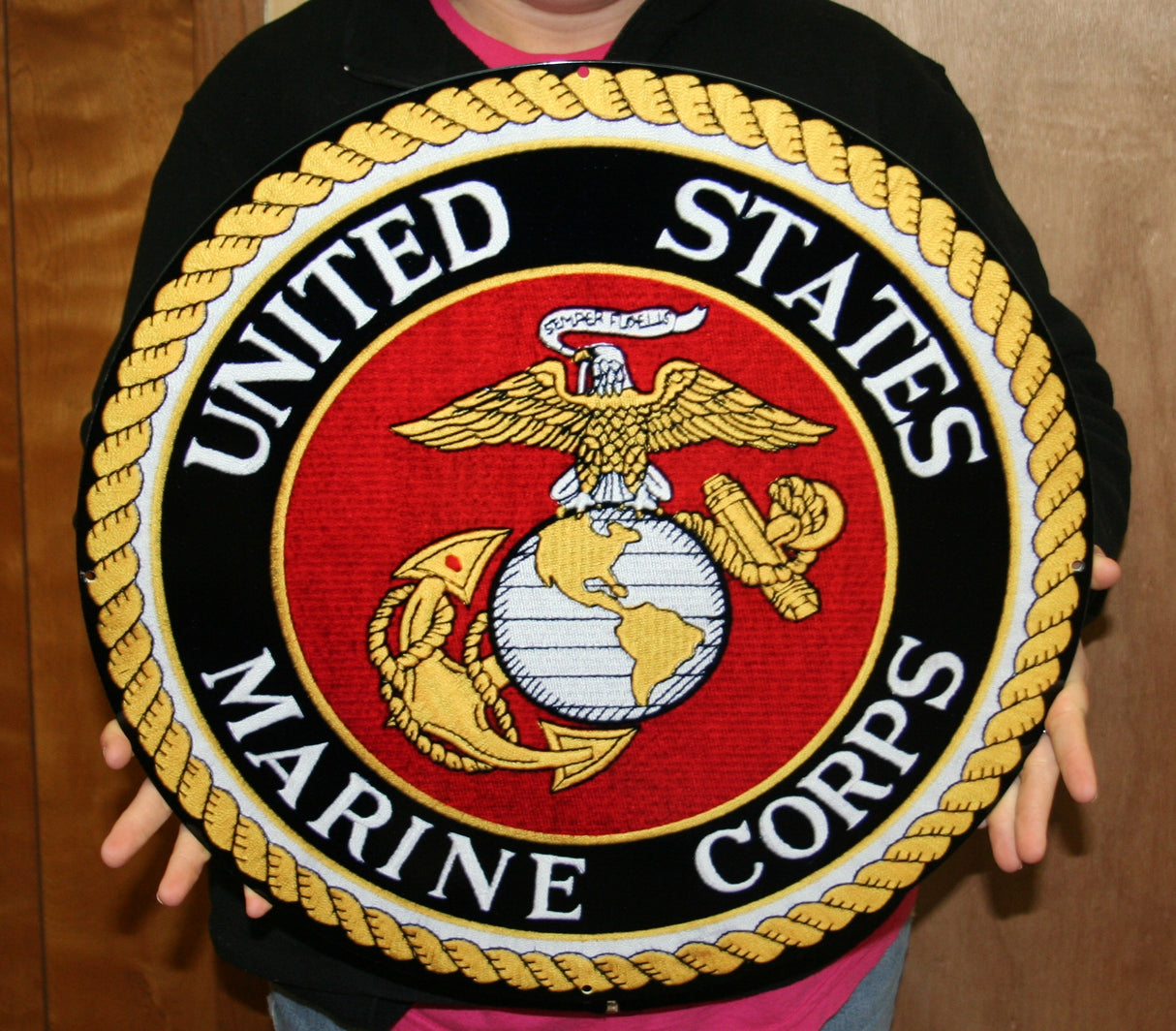 USMC Flat Round Steel Sign 19"